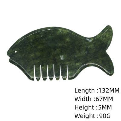 Equipaggiamento per il massaggio della testa 2024 Prodotto Xiuyan Jade Comb Guasha Jade Stone Scraping Massage Board in verde e giallo
