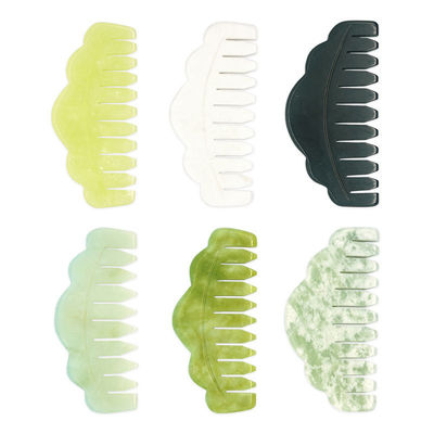 100% Naturale Giada Verde Rosa Quarzo Guasha E Ossigeno Nero Giada Bianca pettine per capelli Guasha Massaggio Strumento Per Massaggio Testa pettine