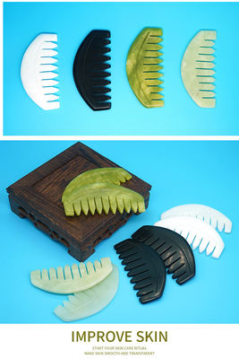 2023 Custom Logo Availabled Jade Comb Gua Sha Scraping Tool per la cura del cuoio capelluto e dei muscoli del corpo