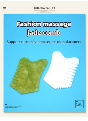 Massaggiatori capelli capelluto con agopuntura Terapia della testa Trattamento dei punti di trigger Pietra di giada Strumenti di massaggio Gua Sha Comb