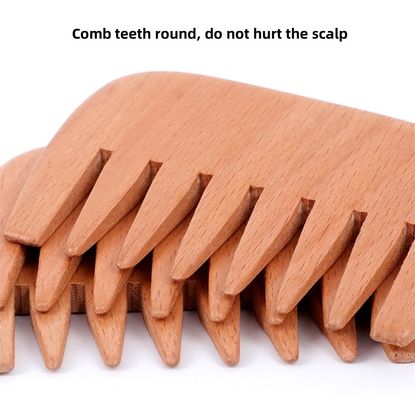 Spazzola per barba di legno di faggio marrone caldo Spazzola tascabile per capelli di donna Spazzola per capelli di legno Spazzola per massaggi
