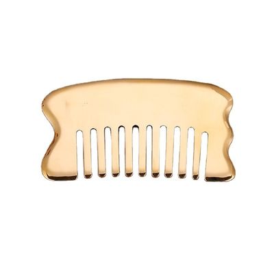 Massaggio muscolare Strumento di massaggio della testa Logo personalizzato Strumento di massaggio del cuoio capelluto Quadrato di ottone Gua Sha Comb Metallo di rame Gua Sha Comb