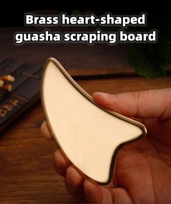 Attrezzatura per il massaggio Personalizzabile Puro rame Corpo a forma di cuore Cura sanitaria Guasha Scraping Board Oro Colore Rame Metallo Gua Sha Strumento di massaggio