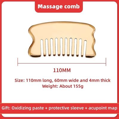 Oro Muscoli del corpo Gua Sha Strumento da tavola per massaggio del cuoio capelluto pettine Guasha testa di pietra massaggiatore capelli cura della salute salone di bellezza strumento