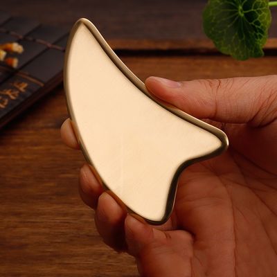 Forma di cuore in oro in ottone naturale Gua Sha metallo raschiante Guasha Massaggiatore Faciale Spa per massaggio Meridian Acupoint