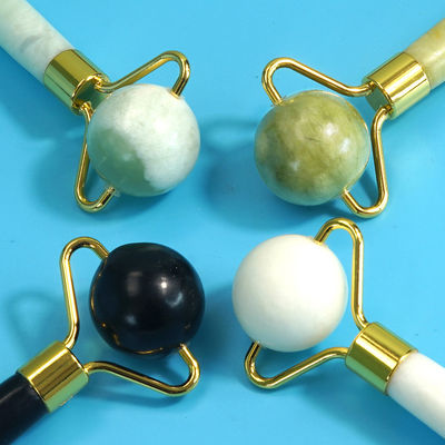 Strumento per la bellezza facciale Sfera di giada naturale Gua Sha Massaggio perla Roller Faciale per cura del corpo e della pelle Trattamento Spa