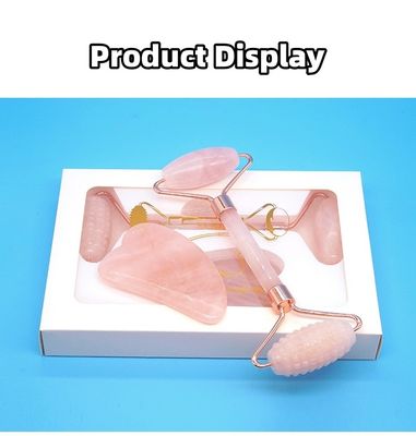 Rose Quartz Gua Sha Face Roller Massage Tool Guasha Stone Body Self Skin Care Spa Anti Aging Facial Beauty Gift Box in rosa