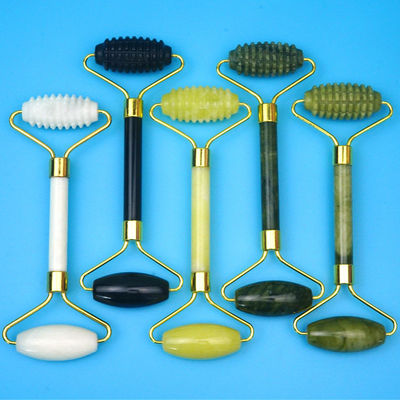 Muscoli del corpo Pietra di giada naturale Gua Sha Scraping Board Guasha Face Roller Gift Box Set in tre pezzi Spa Massaggio Strumento cura della pelle Bellezza facciale
