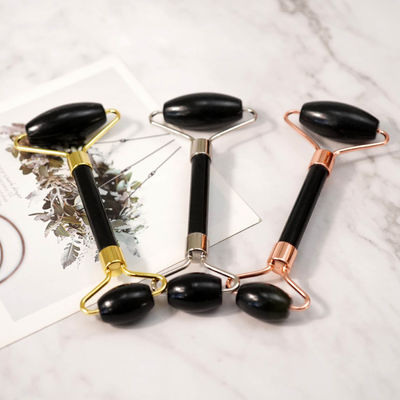 Massaggio muscolare personalizzato Black Bian Stone Gua Sha Scraping Board Guasha Face Roller Gift Box Set per Spa Skin Care Routine