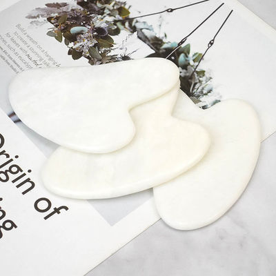 Strumento per la cura della pelle Pietra di giada bianca naturale Gua Sha Scraping Board Guasha Face Roller Gift Box Set per massaggi muscolari del corpo
