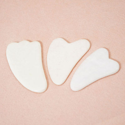 Strumento per la cura della pelle Pietra di giada bianca naturale Gua Sha Scraping Board Guasha Face Roller Gift Box Set per massaggi muscolari del corpo