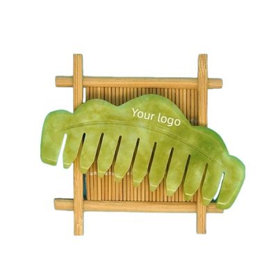 Cuorpi Muscoli Cura della salute 2024 Naturale Xiuyan Giada Gua Sha Scalp Massaggio pettine per dragare meridiani e abbellire la pelle