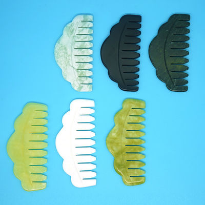 Cuorpi Muscoli Cura della salute 2024 Naturale Xiuyan Giada Gua Sha Scalp Massaggio pettine per dragare meridiani e abbellire la pelle