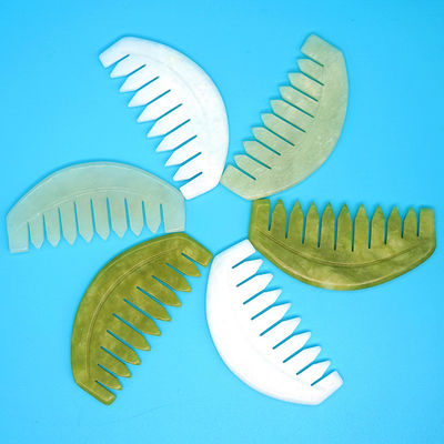 2024 Forma rotonda Xiuyan naturale Giada Gua Sha Massaggio Scalp pettine Cuore massaggiatore massaggiatore per capelli Dredge Meridiani Prodotti più venduti