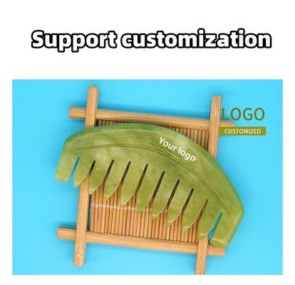 2024 Forma rotonda Xiuyan naturale Giada Gua Sha Massaggio Scalp pettine Cuore massaggiatore massaggiatore per capelli Dredge Meridiani Prodotti più venduti