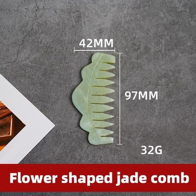 Terapia di agopuntura e massaggio del cuoio capelluto pettine naturale di giada con strumenti Xiuyan Giada Gua Sha