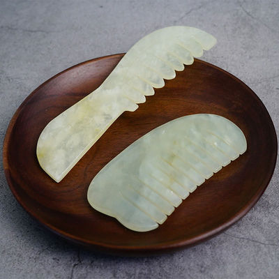 Multiforme Naturale Xiuyan Giada Gua Sha Scalp Massaggio pettine per attrezzature di massaggio della testa