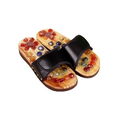 Funzionalità Muscoli Corporei Pietre naturali lucidate pietre pietre anti-slip EVA suole Piedi Massaggio Acupuntura Scarpe da scarpe