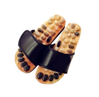Funzionalità Muscoli Corporei Pietre naturali lucidate pietre pietre anti-slip EVA suole Piedi Massaggio Acupuntura Scarpe da scarpe