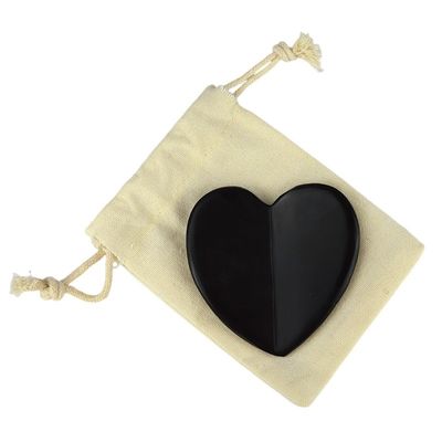 2024 Forma di cuore Pietra Bian nera naturale Gua Sha Strumento di massaggio per il massaggio muscolare per il drenaggio linfatico