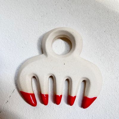 Massaggiatore Faciale Ceramico Gua Sha Scalp pettine di massaggio per la testa Meridiano Dolore Sollievo spazzola per capelli Meridiano Massaggiatore Massaggiatori
