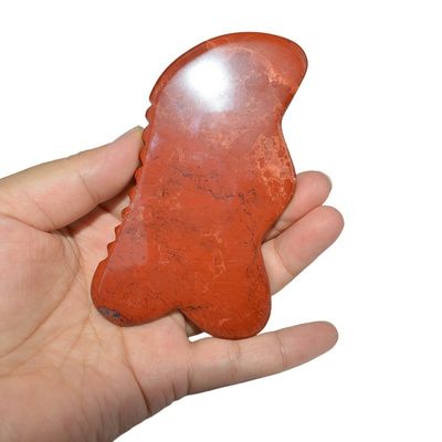 Logo personalizzato disponibile dal 2024 Pietra di Jaspero Rossa Gua Sha Scraping Massage Board per benefici anti-invecchiamento e rilassamento muscolare