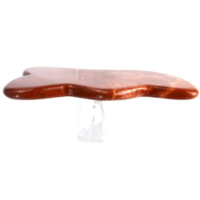 Logo personalizzato disponibile dal 2024 Pietra di Jaspero Rossa Gua Sha Scraping Massage Board per benefici anti-invecchiamento e rilassamento muscolare