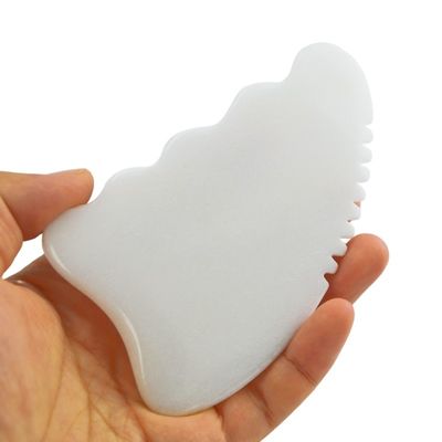 Disponibile il logo personalizzato di White Jade Gua Sha Stone Facial Massager per il trattamento anti-invecchiamento