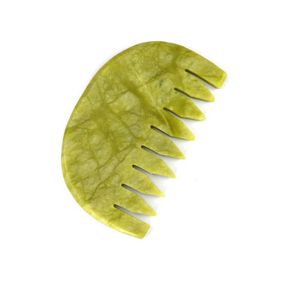 Logo Disponibile Logo personalizzato Puro naturale Xiuyan Giada Pietra pettine Testa Scalpo Guasha Massaggio Strumento Basso MOQ Gua Sha pettine