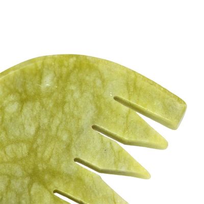 Logo Disponibile Logo personalizzato Puro naturale Xiuyan Giada Pietra pettine Testa Scalpo Guasha Massaggio Strumento Basso MOQ Gua Sha pettine