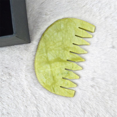 Logo Disponibile Logo personalizzato Puro naturale Xiuyan Giada Pietra pettine Testa Scalpo Guasha Massaggio Strumento Basso MOQ Gua Sha pettine