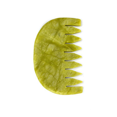 Massaggio Comb Stile Naturale Xiuyan Giada Gua Sha Scalp Guasha Stone Head Massaggiatore Capelli Salute Salute Salone Strumento di Bellezza