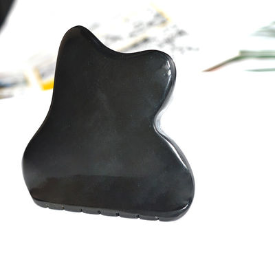 Scalp Massaggio Testa Guasha Strumento Giada Gua Sha Pietra con Natura Bianstone Nero Faccia Proprietà Guasha
