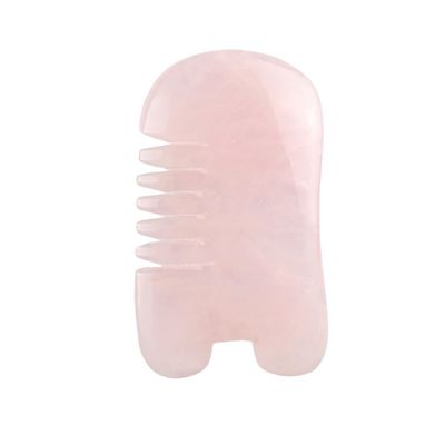Rose Quartz Gua Sha Scalp Massaggio pettine Strumento per massaggiare la testa Strumenti auto cura della pelle Spa Facial lifting attrezzature di bellezza