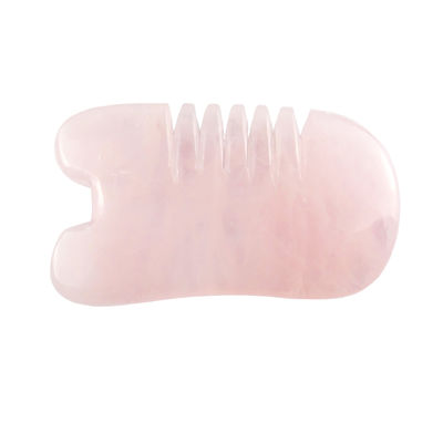 Rose Quartz Gua Sha Scalp Massaggio pettine Strumento per massaggiare la testa Strumenti auto cura della pelle Spa Facial lifting attrezzature di bellezza