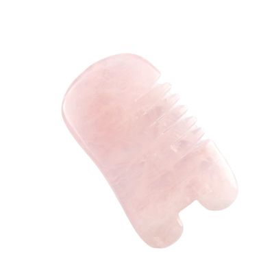 Rose Quartz Gua Sha Scalp Massaggio pettine Strumento per massaggiare la testa Strumenti auto cura della pelle Spa Facial lifting attrezzature di bellezza
