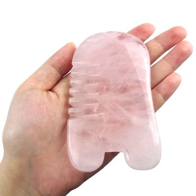 Rose Quartz Gua Sha Scalp Massaggio pettine Strumento per massaggiare la testa Strumenti auto cura della pelle Spa Facial lifting attrezzature di bellezza