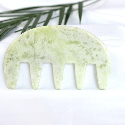 Massaggiatore Faciale Pietra di Giada Gua Sha pettine Testa Scalpo Guasha Massaggio Strumento per Massaggio Intero Corpo Area Logo personalizzato
