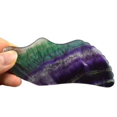 Attrezzature per il massaggio del corpo Strumenti di massaggio più venduti per il 2024 Rainbow Fluorite Gua Sha Stone Auto cura della pelle e spa Facial