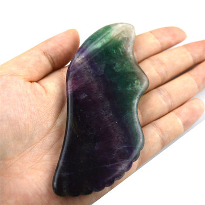 Attrezzature per il massaggio del corpo Strumenti di massaggio più venduti per il 2024 Rainbow Fluorite Gua Sha Stone Auto cura della pelle e spa Facial