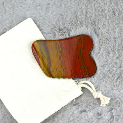 2024 Hot Natural Red Mookaite Jasper Gua Sha Massager Custom Logo Skin Care Anti-Aging Curative Stone Scraping Massaggio Strumenti
