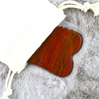 2024 Hot Natural Red Mookaite Jasper Gua Sha Massager Custom Logo Skin Care Anti-Aging Curative Stone Scraping Massaggio Strumenti