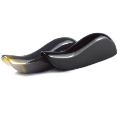 Pietra di Gua Sha a strisce naturali nere di ossidiana per massaggi del corpo e strumento professionale per dimagrimento facciale