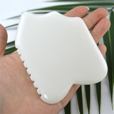 Giada Bianca Faciale Guasha Rinnovamento della Pelle Naturale Fatto a Mano Guarigione Giada Pietra Gua Sha Scraping Massaggi Strumenti per Logo Personalizzato