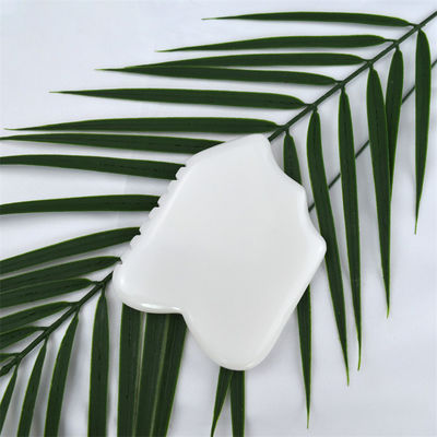 Proprietà attrezzature per il massaggio del corpo giada bianca naturale pietra bianca gua sha strumento di raschiatura per il massaggio per la salute del corpo