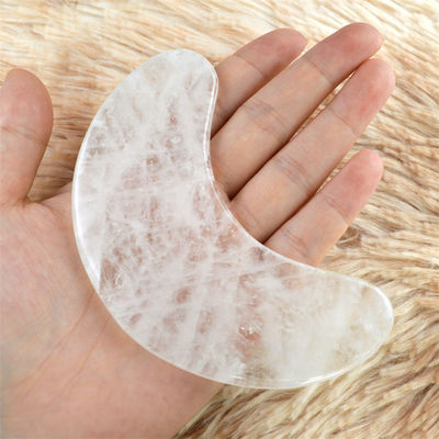 2024 forma di luna Quartzo chiaro Gua Sha Scraping Massaggio Guasha Stone Massaggiatore facciale per la salute del corpo e cura della bellezza