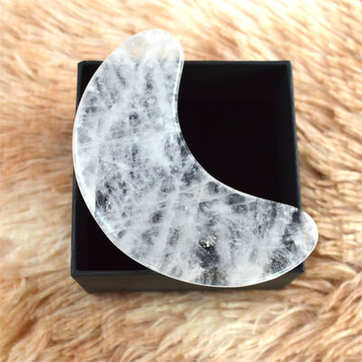 2024 forma di luna Quartzo chiaro Gua Sha Scraping Massaggio Guasha Stone Massaggiatore facciale per la salute del corpo e cura della bellezza