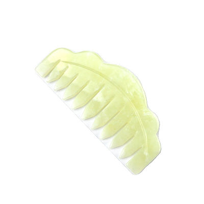 Natural Xiuyan Jade Gua Sha Scraping Massage Comb per la terapia della testa e capelli strumento di trattamento del cuoio capelluto