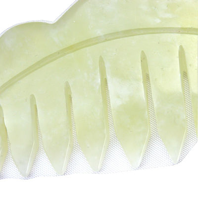 Natural Xiuyan Jade Gua Sha Scraping Massage Comb per la terapia della testa e capelli strumento di trattamento del cuoio capelluto