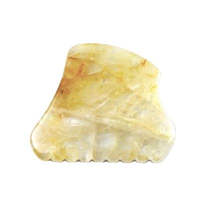 Disponibile il logo personalizzato Giallo Pietra di Citrino Gua Sha Massaggiatore Strumenti Faciali Visaggio Avec Logo Giada Guasha Pietra di Massaggio